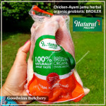 Chicken ayam PROBIOTIC ORGANIC herbal jamu low-fat Natural Poultry frozen WHOLE BROILER (price/pc +/- 900g)